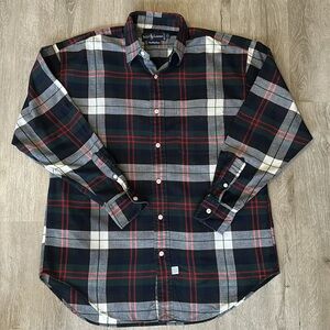 Ralph Lauren Plaid Button Down Long Sleeve Flannel Shirt 100% Cotton Size XL